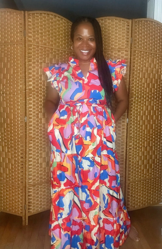 A Work Of Art Maxi Dress